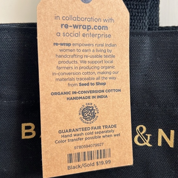 Barns and noble Black Canvas Tote - Picture 6 of 9